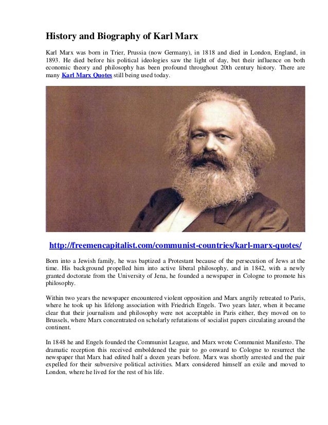 the biography of karl marx