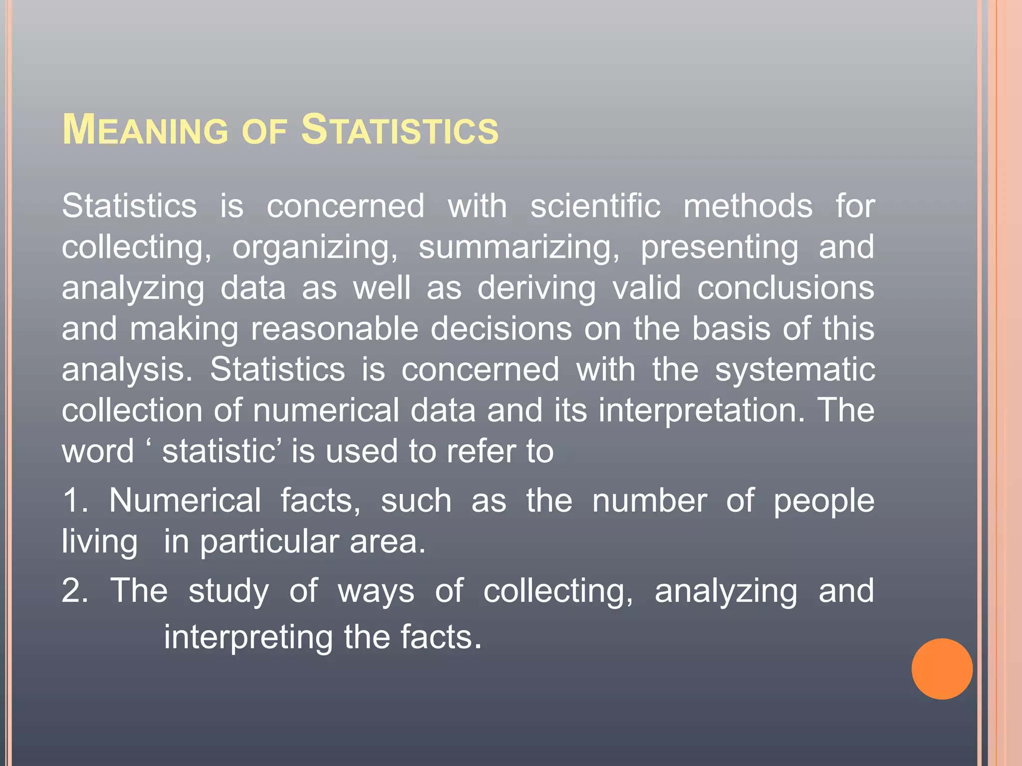 History and definition of statistics | PPTX
