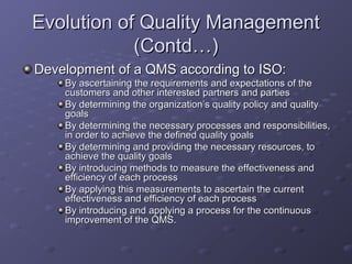 History and evolution of Chemistry and Quality Managment | PPT
