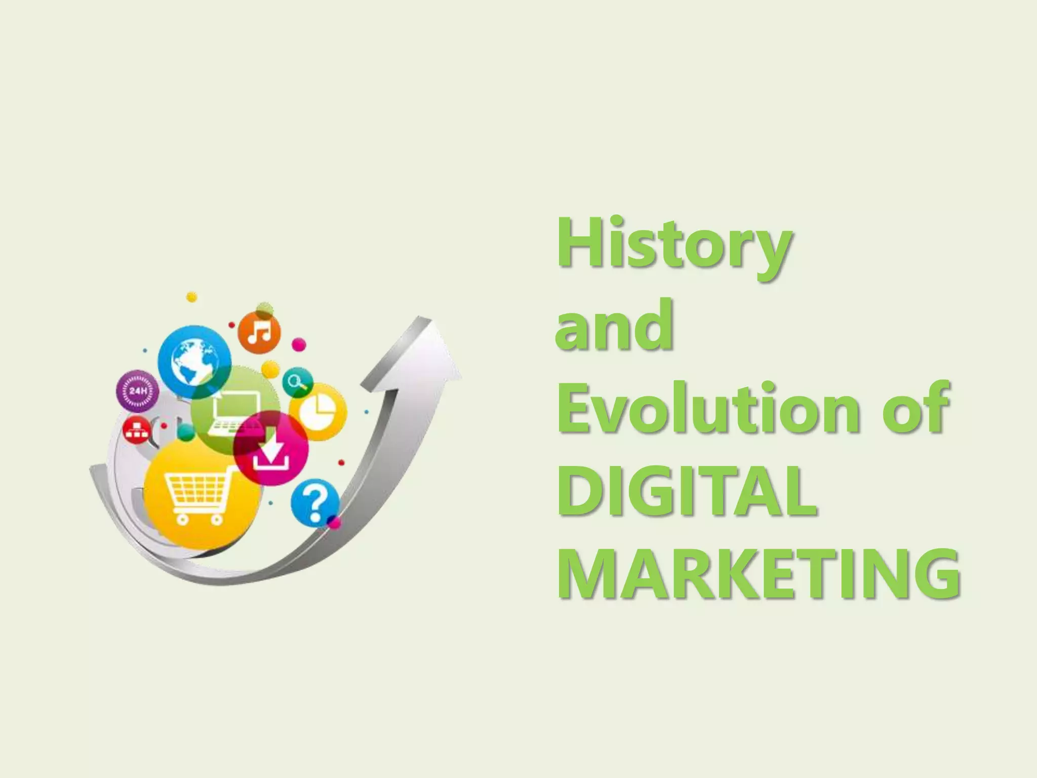 History
and
Evolution of
DIGITAL
MARKETING
