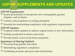 History and features of United State Pharmacopoeia National | PPTX