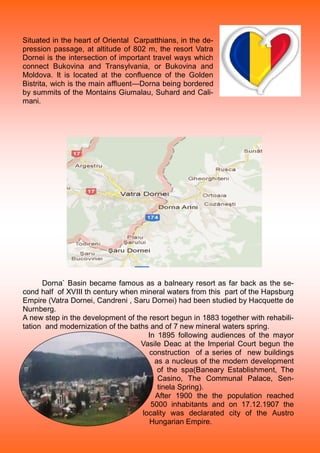 Vatra Dornei History And Geography