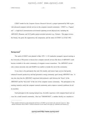 History and overview of csnet | PDF