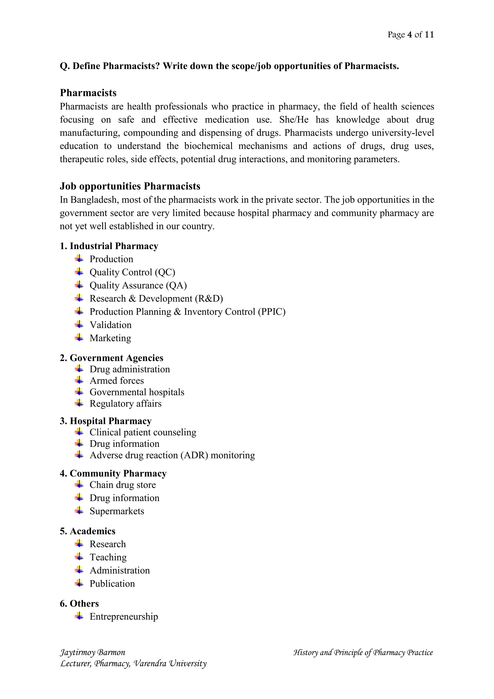 History and principle of pharmacy practice | PDF
