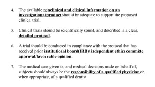 History and principles of ICH Good Clinical Practices (GCP) | PPTX