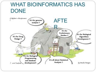 WHAT BIOINFORMATICS HAS
DONE
AFTE
R
 