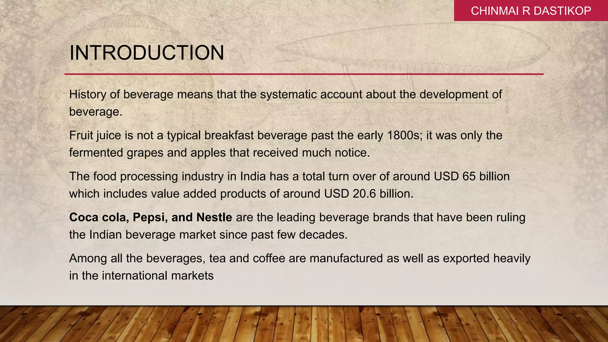 Define Bever History and types of beverages | PPTX
