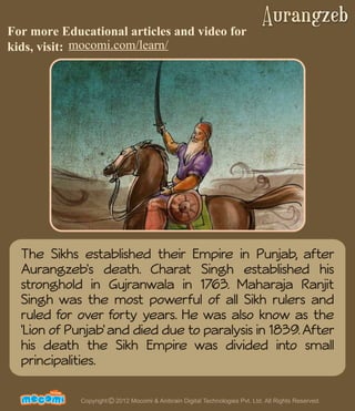 Aurangzeb - The Mughal Emperor - History India – Mocomi.com