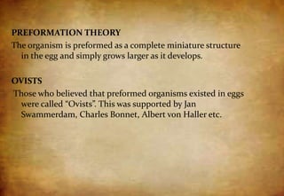 Preformation History & basic concepts db | PPTX