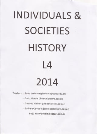 History booklet l4 2014