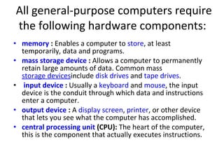 History, classification and components of computers | PPT