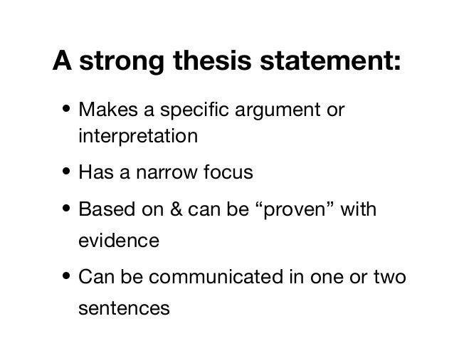 How to write a good thesis statement in history