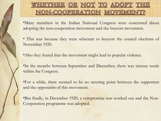 programmes of non cooperation movement