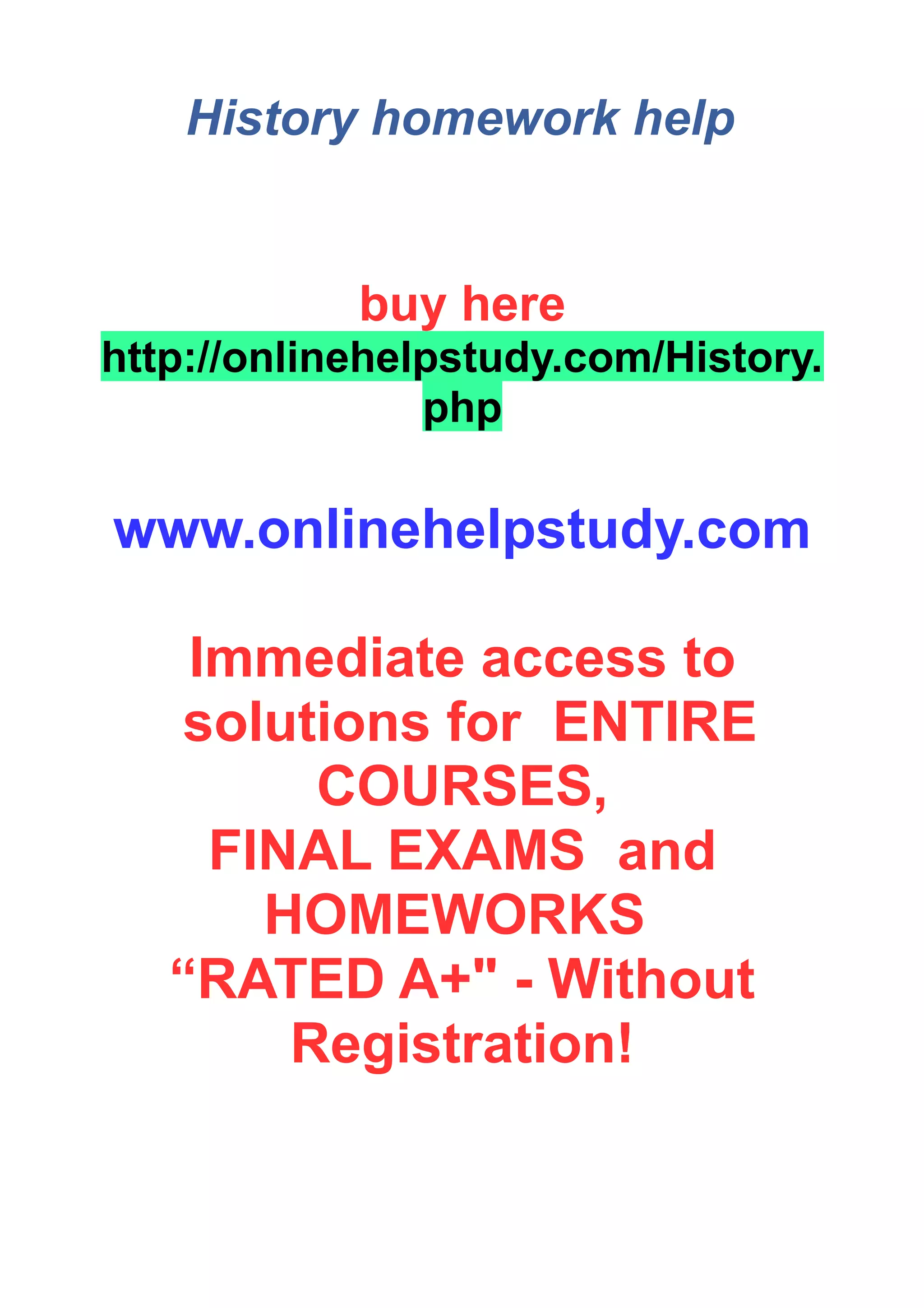 History homework help | PDF