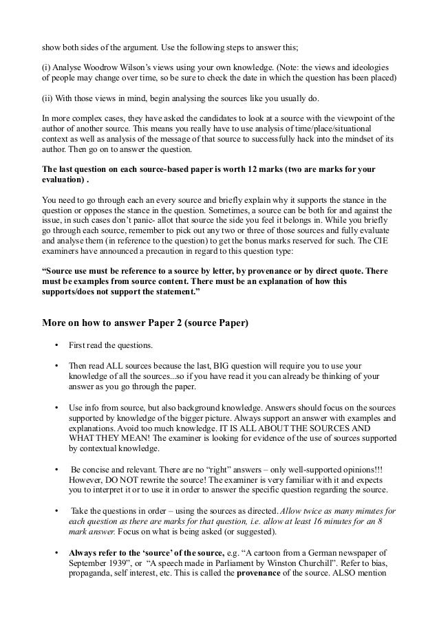 History Igcse Tips