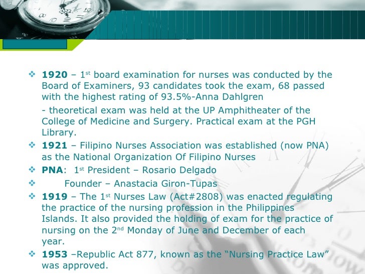 history of nursing in the philippine Table of contents introduction 4 chapter i history of nursing and midwifery in the philippines 5 chapter ii regulations and laws 12 chapter iii. history of nursing in the philippine Table of contents introduction 4 chapter i history of nursing and midwifery in the philippines 5 chapter ii regulations and laws 12 chapter iii.