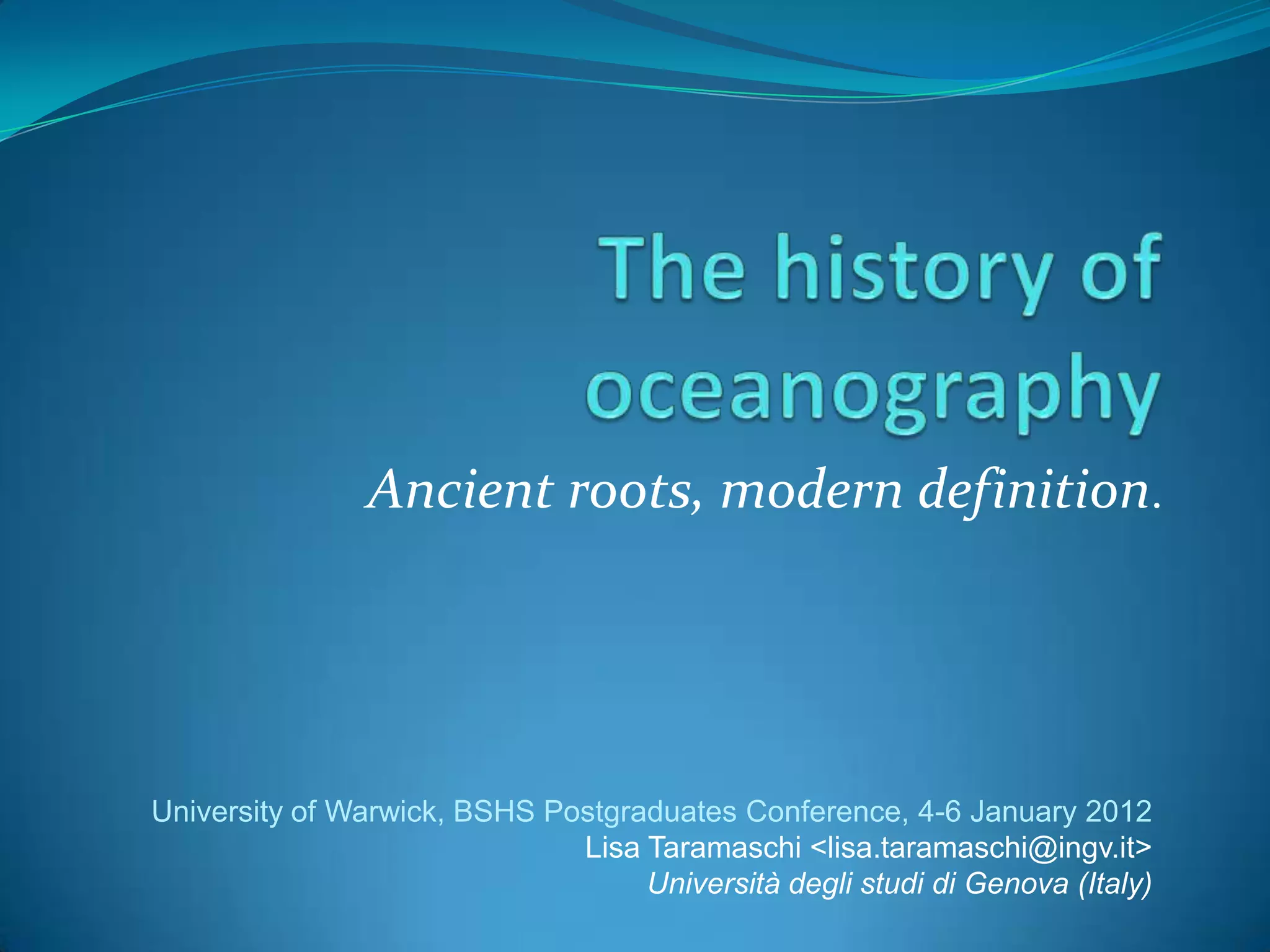 The History of Oceanography | PPTX