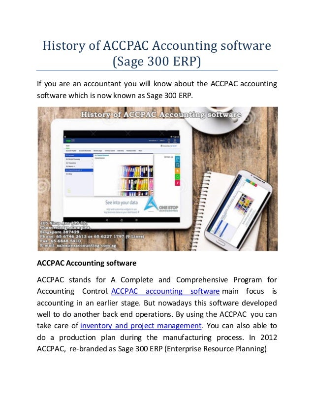 History of accpac accounting software