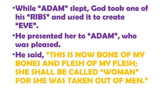 HISTORY OF ADAM and eve about the Bible and stuff | PPTX