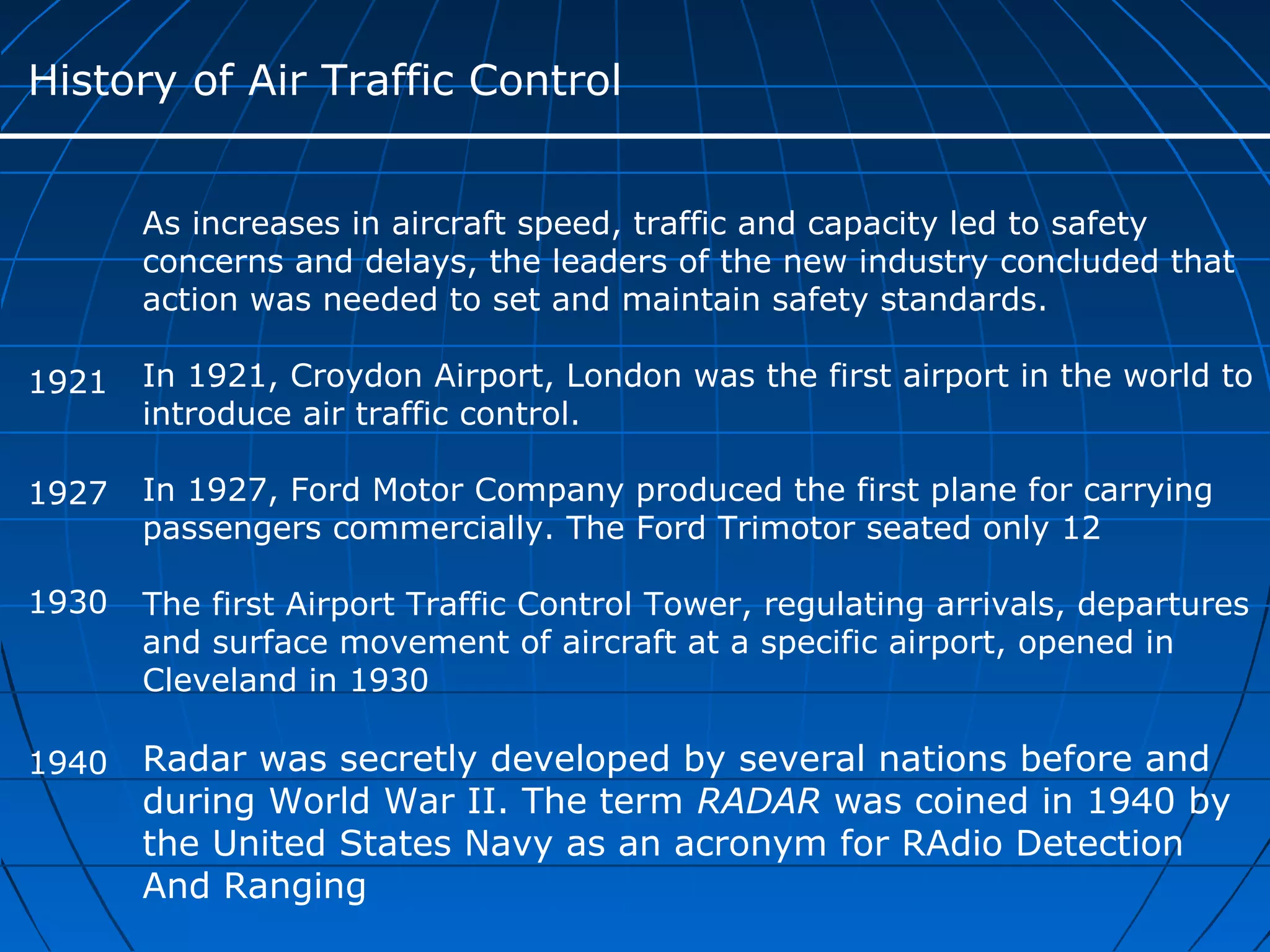 History of air traffic control | PPT