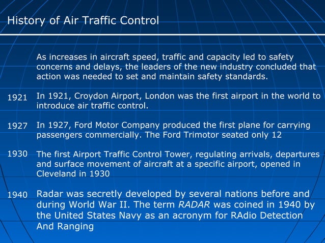 History of air traffic control | PPT