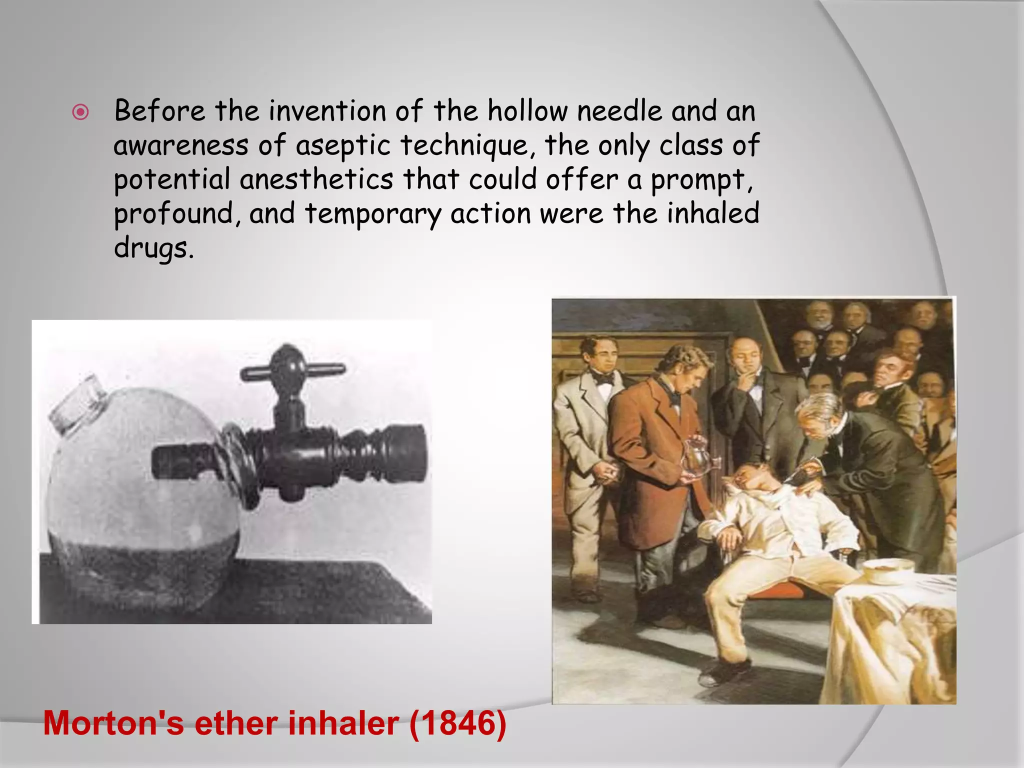 History of anaesthesia | PPTX