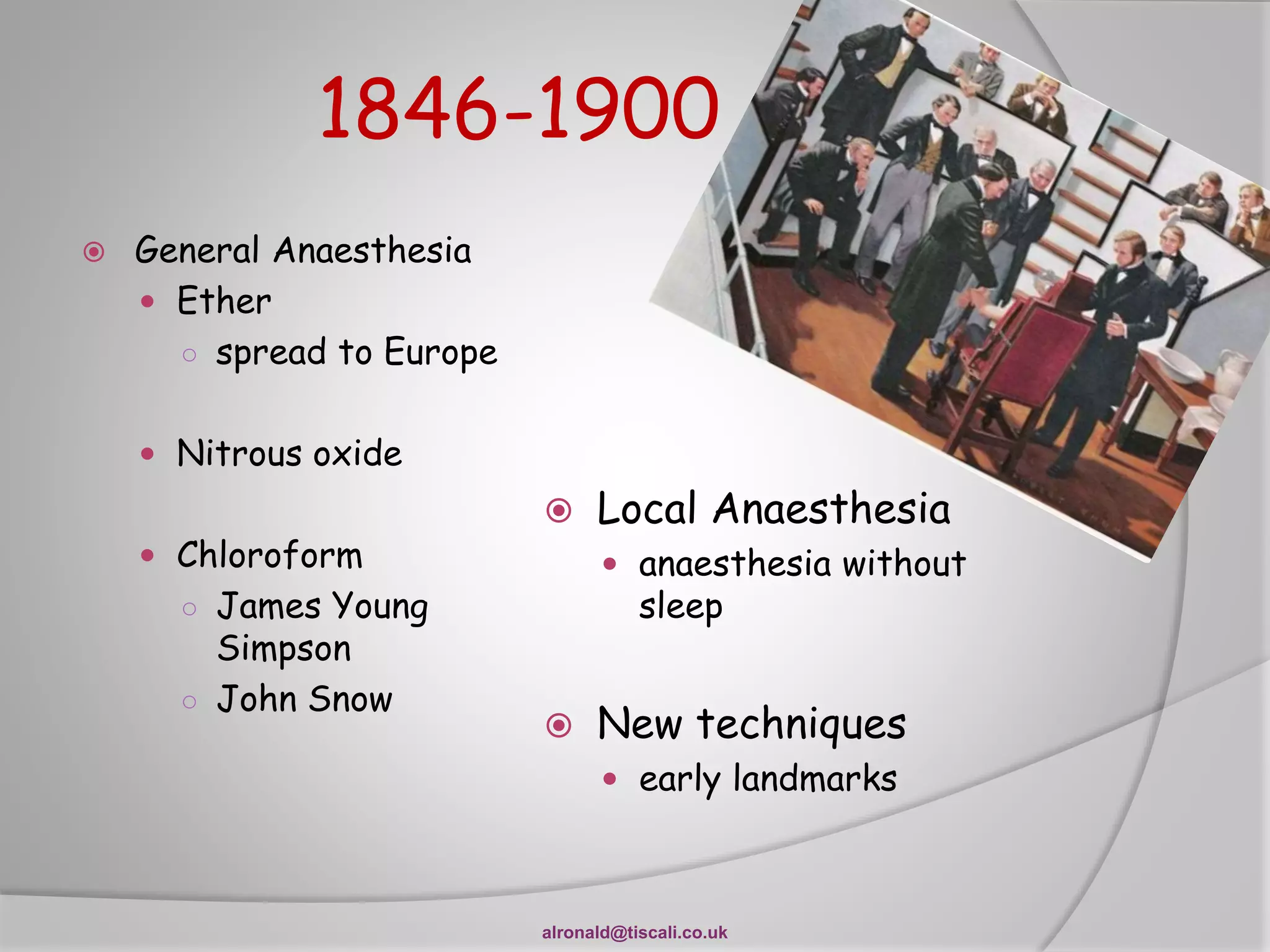 History of anaesthesia | PPTX