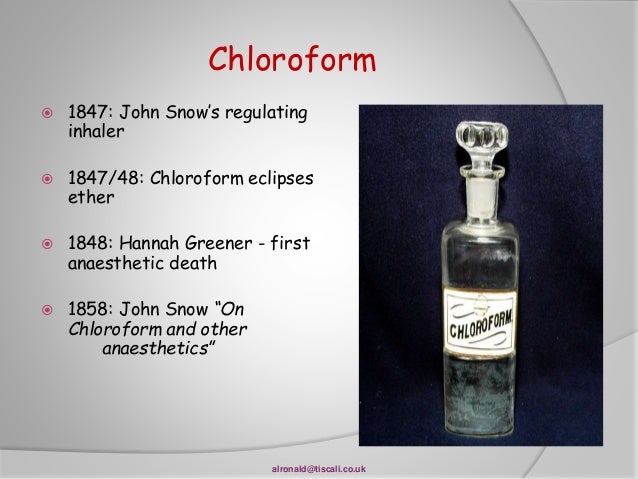 Chloroform And Ether As Anesthetic – PRVOE