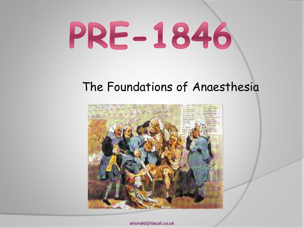 History of anaesthesia