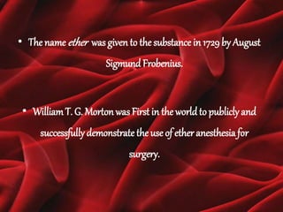 History of anaesthesia | PPTX