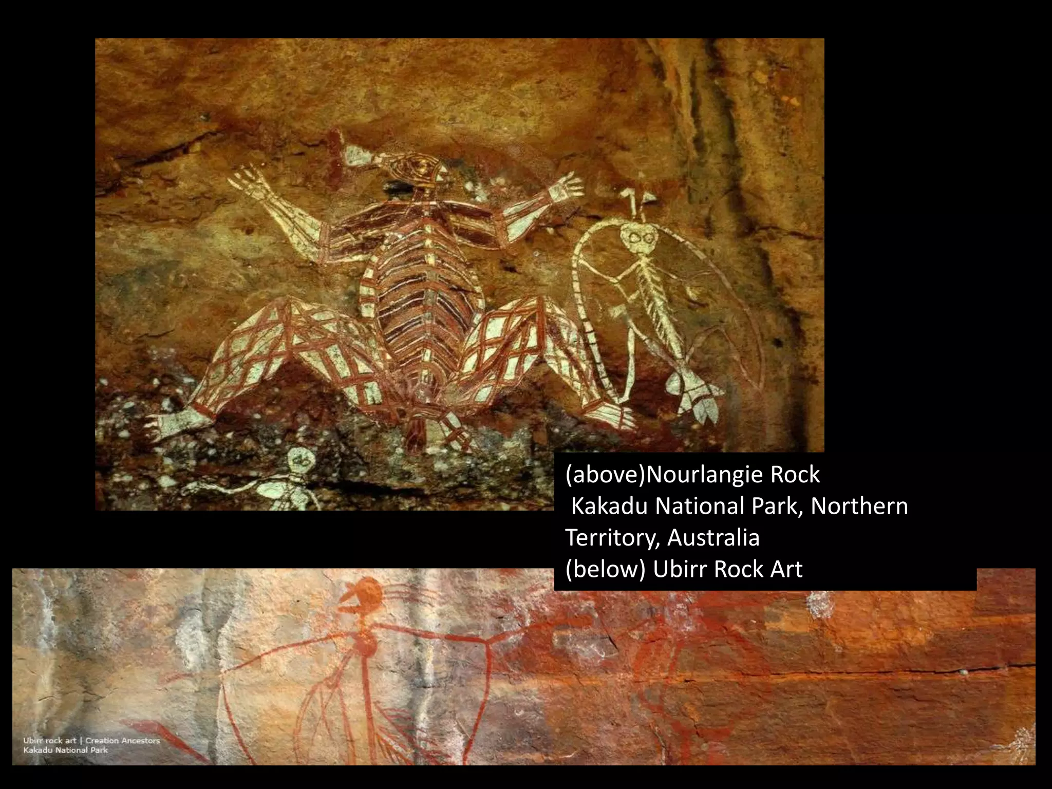 (above)Nourlangie Rock Kakadu National Park, Northern Territory, Australia(below) Ubirr Rock Art