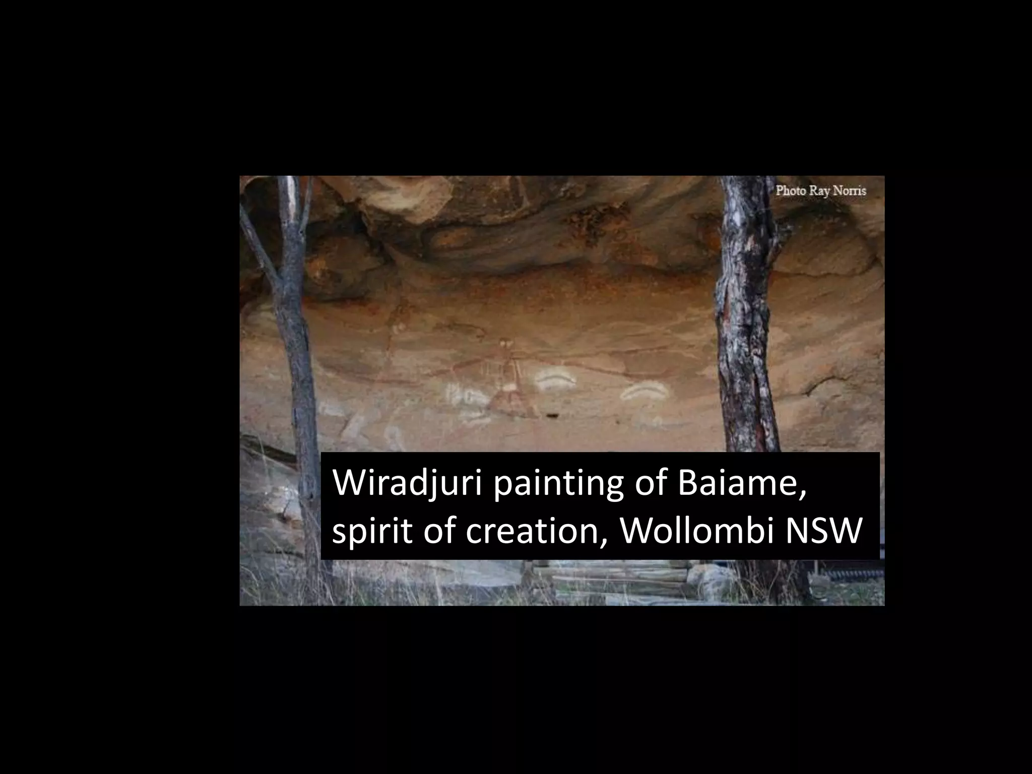 Wiradjuri painting of Baiame, spirit of creation, Wollombi NSW