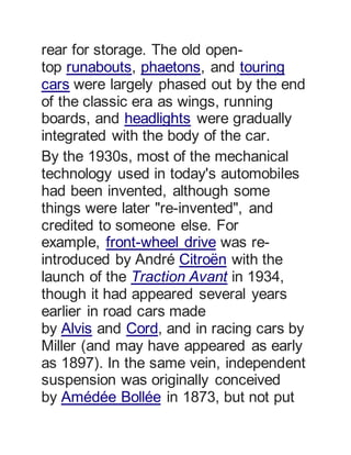 History of automobile | DOCX