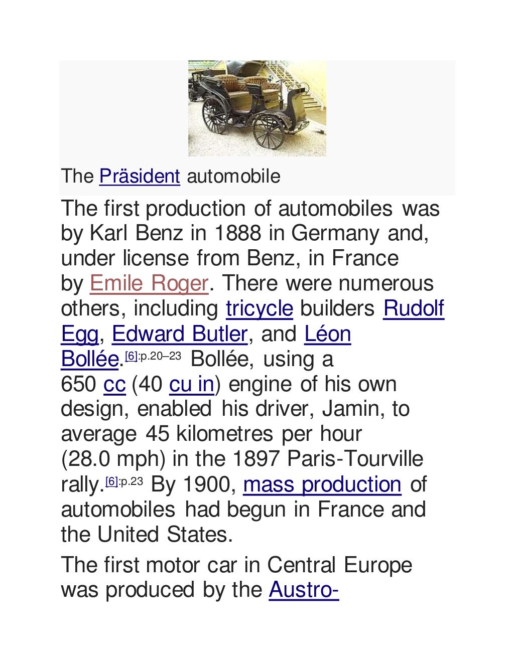 History of automobile