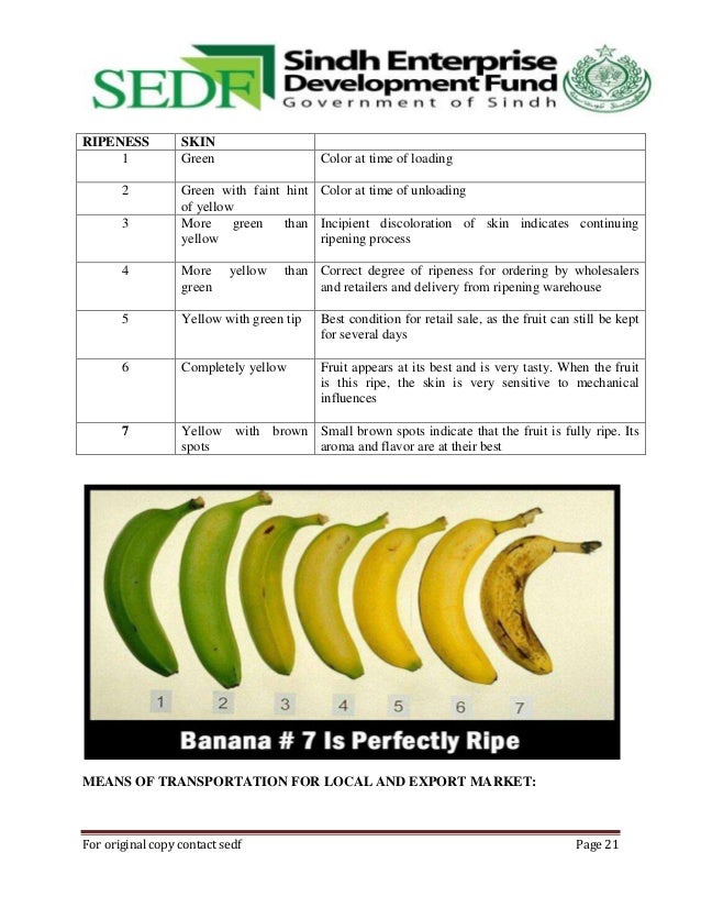 technical guide book of banana sedf banana ripening chart