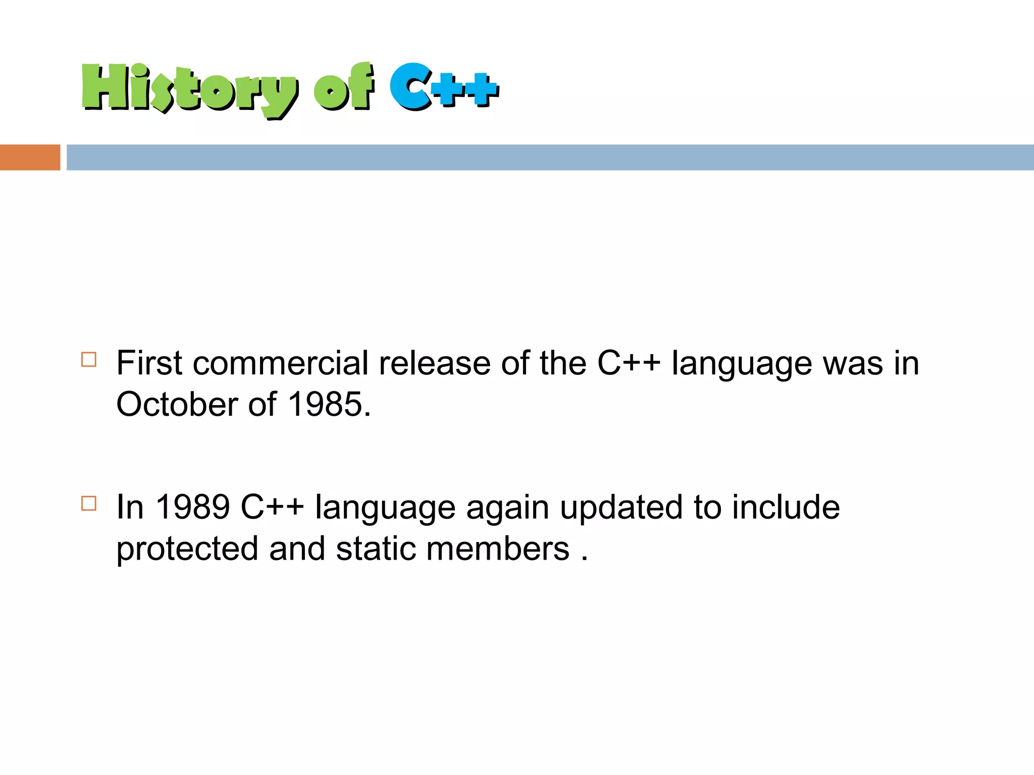 History of c++ | PPT