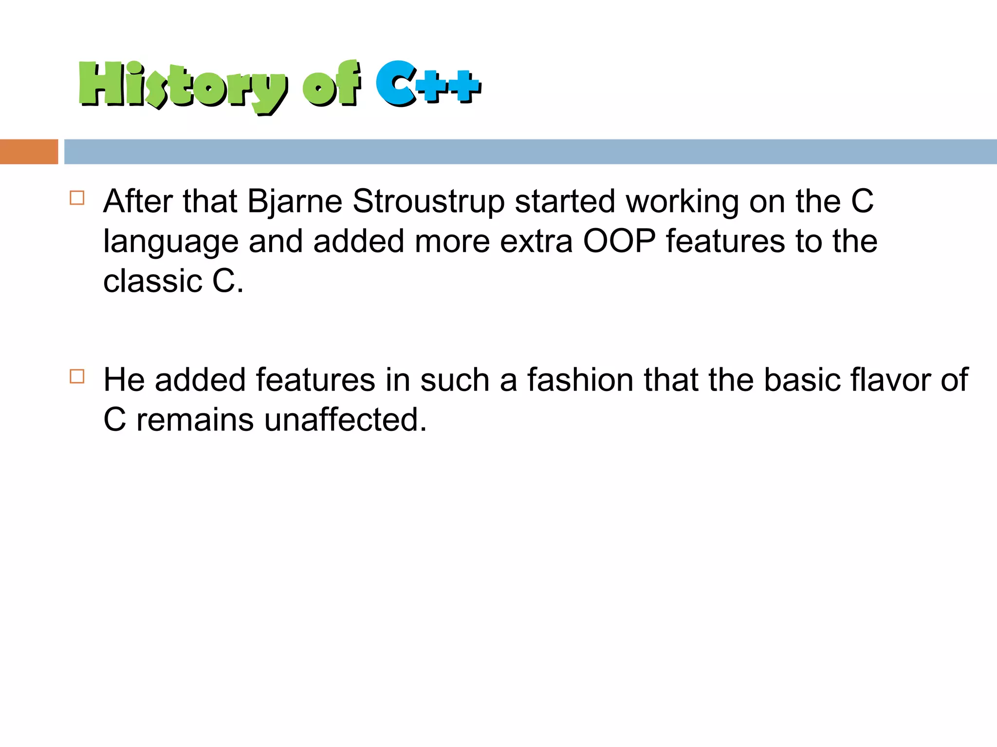 History of c++ | PPT