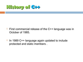 History of c++ | PPT