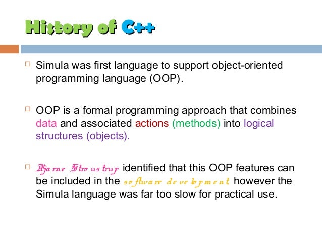 History of c++