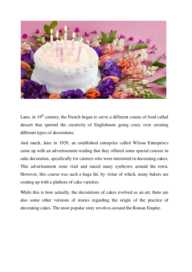 History Of Cake Decoration