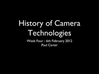 History of camera tech   week 