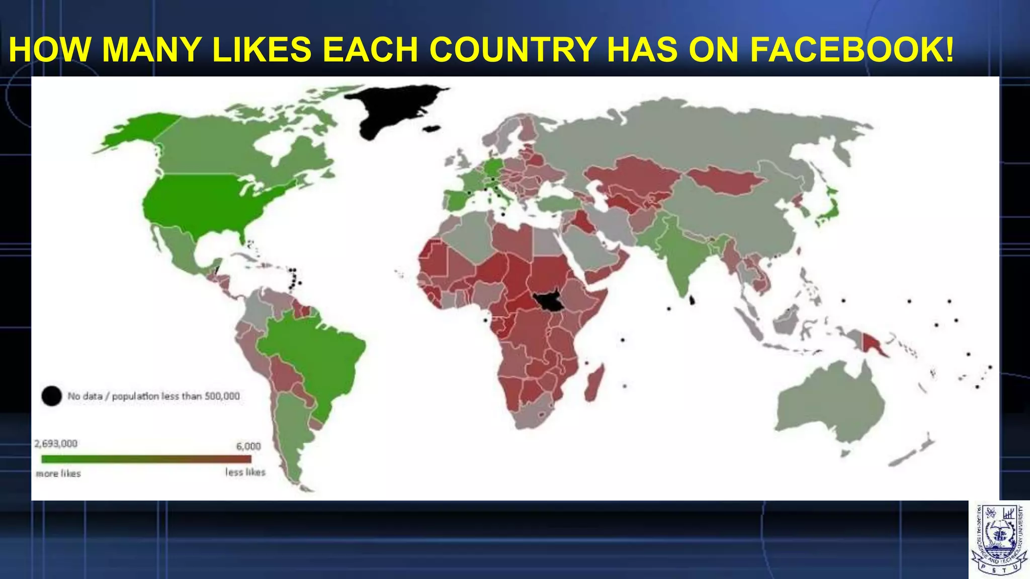 HOW MANY LIKES EACH COUNTRY HAS ON FACEBOOK!
 