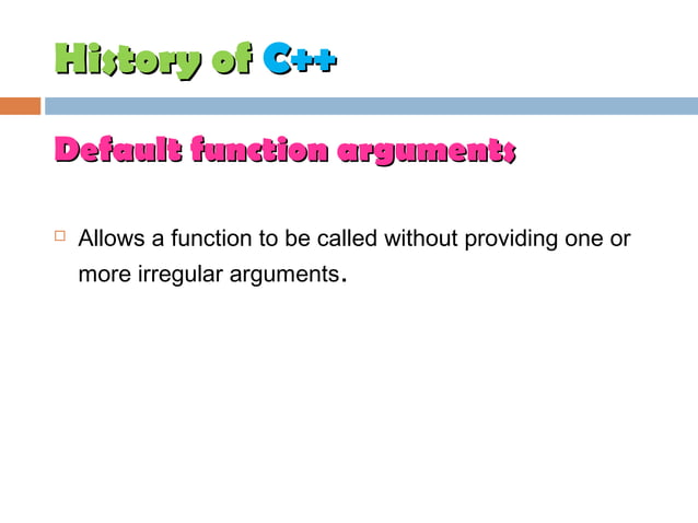 History of c++ | PPT | Programming Languages | Computing