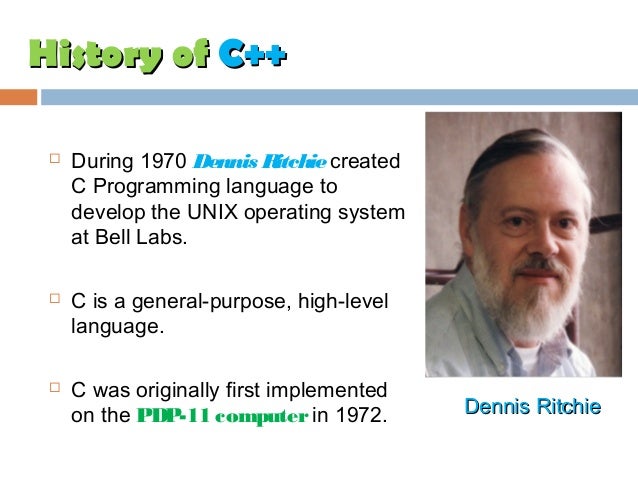 History of c++