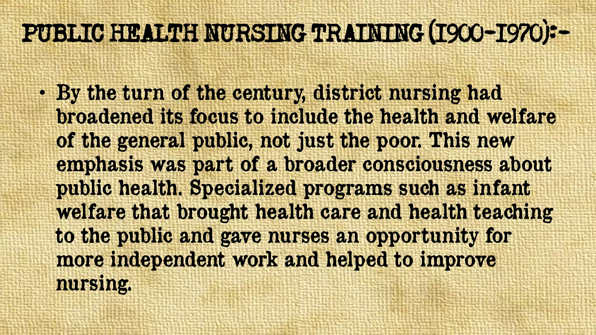 History of community health nursing | PDF