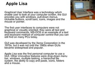 First Computer With Graphical Interface History of computer 08 | PPT