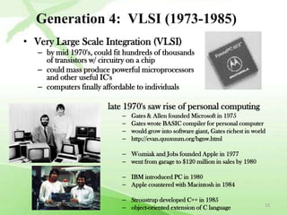 First Vlsi Computer History of computer | PPTX
