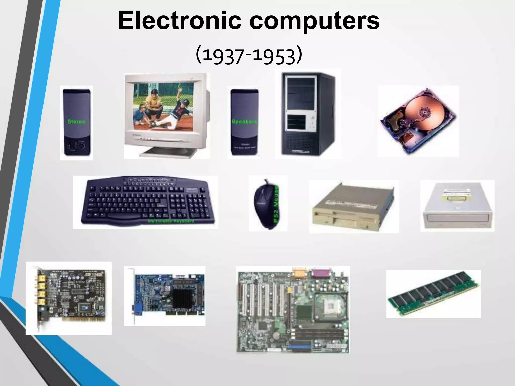 Electronic computers
(1937-1953)
 