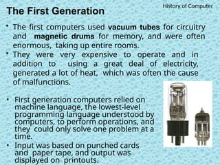 Comprehensive History and Evolution of Computer Generations | PPTX