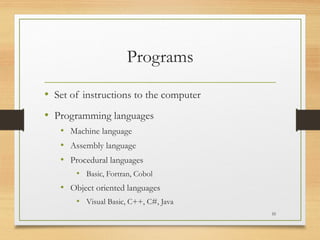 Basic Computer Programm In The Past Presentation on the History of Computer.ppt